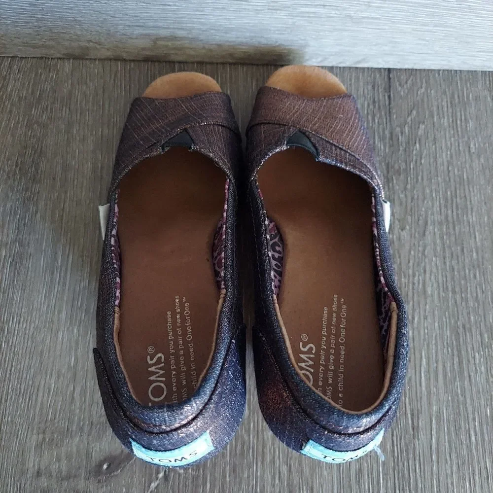Toms Calypso Peep Toe Copper Wedges